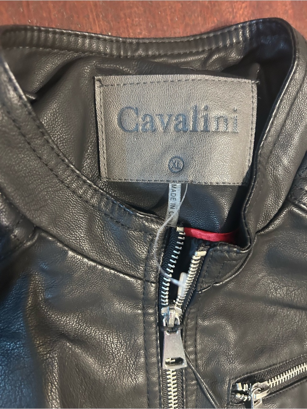 Cavalini Black Faux Leather Jacket with Silver Hardware - Picture 2 of 3
